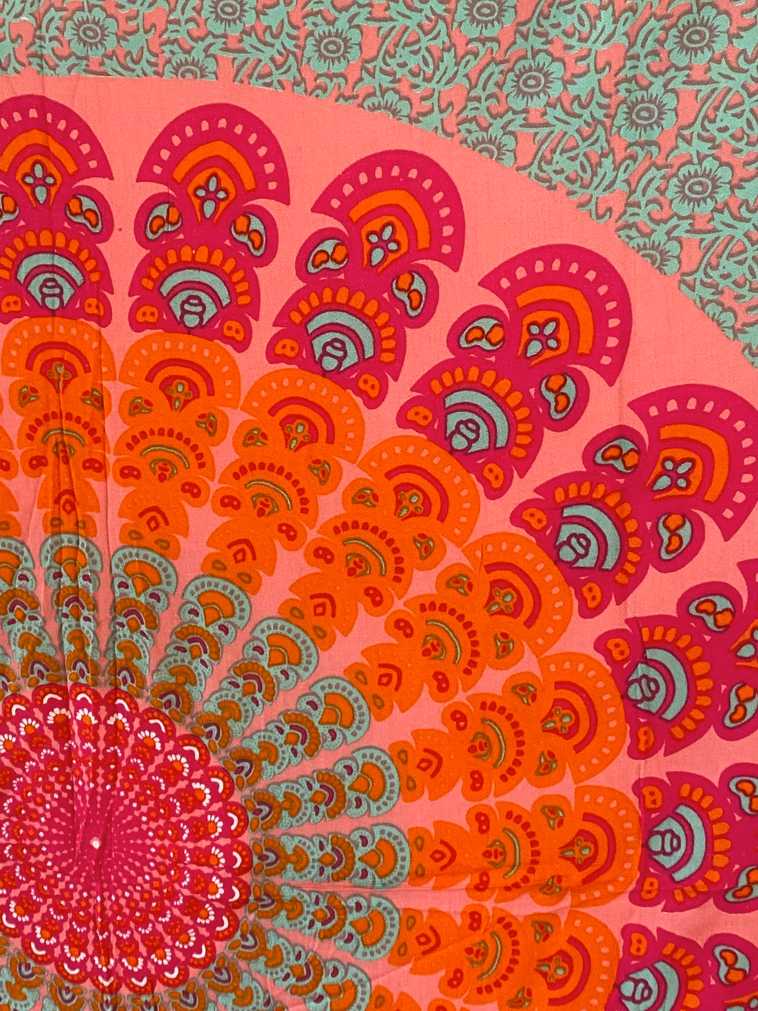 Sarong mandala rosa/orange/turkos