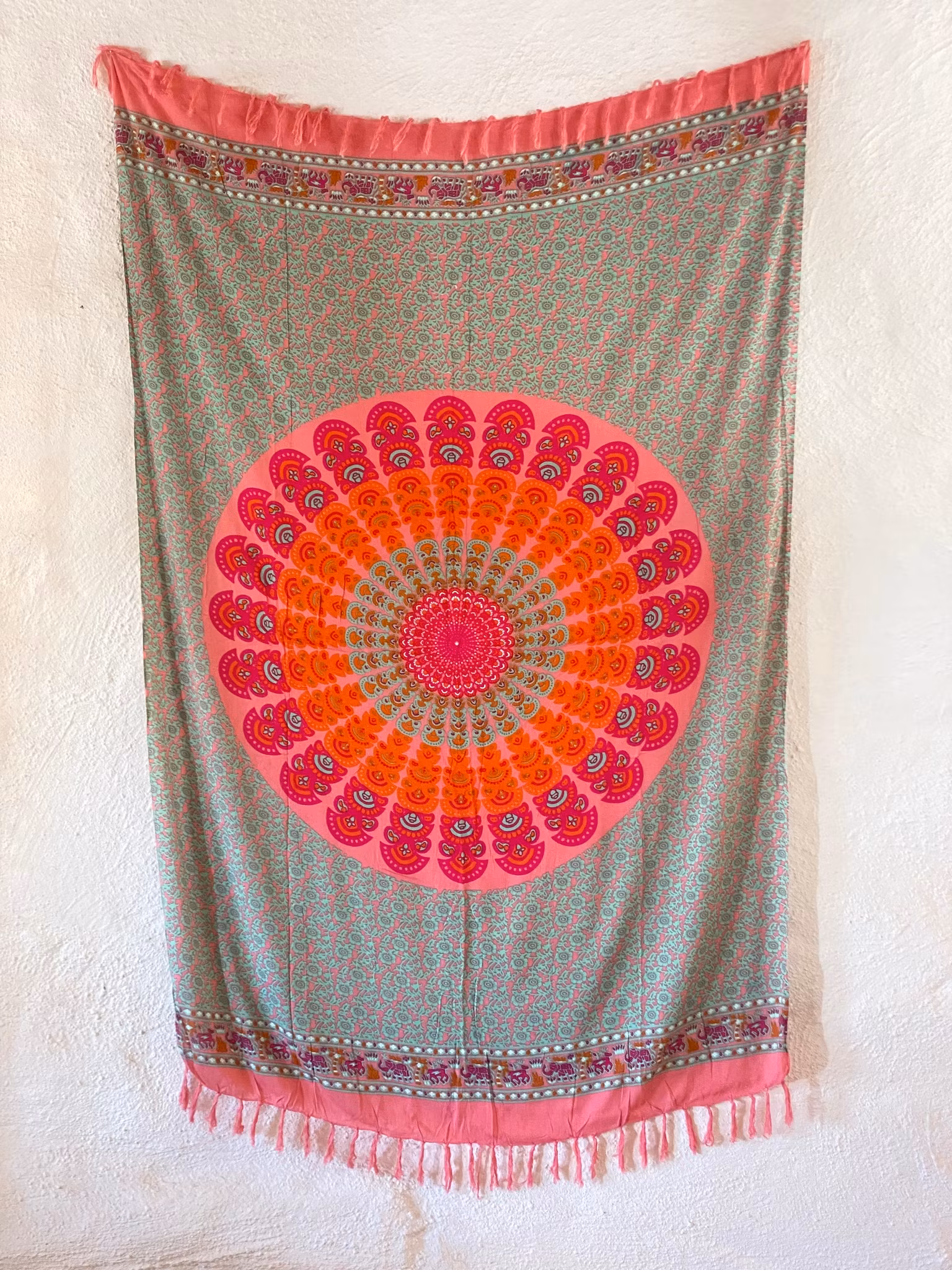 Sarong mandala rosa/orange/turkos