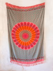 Sarong mandala rosa/orange/turkos