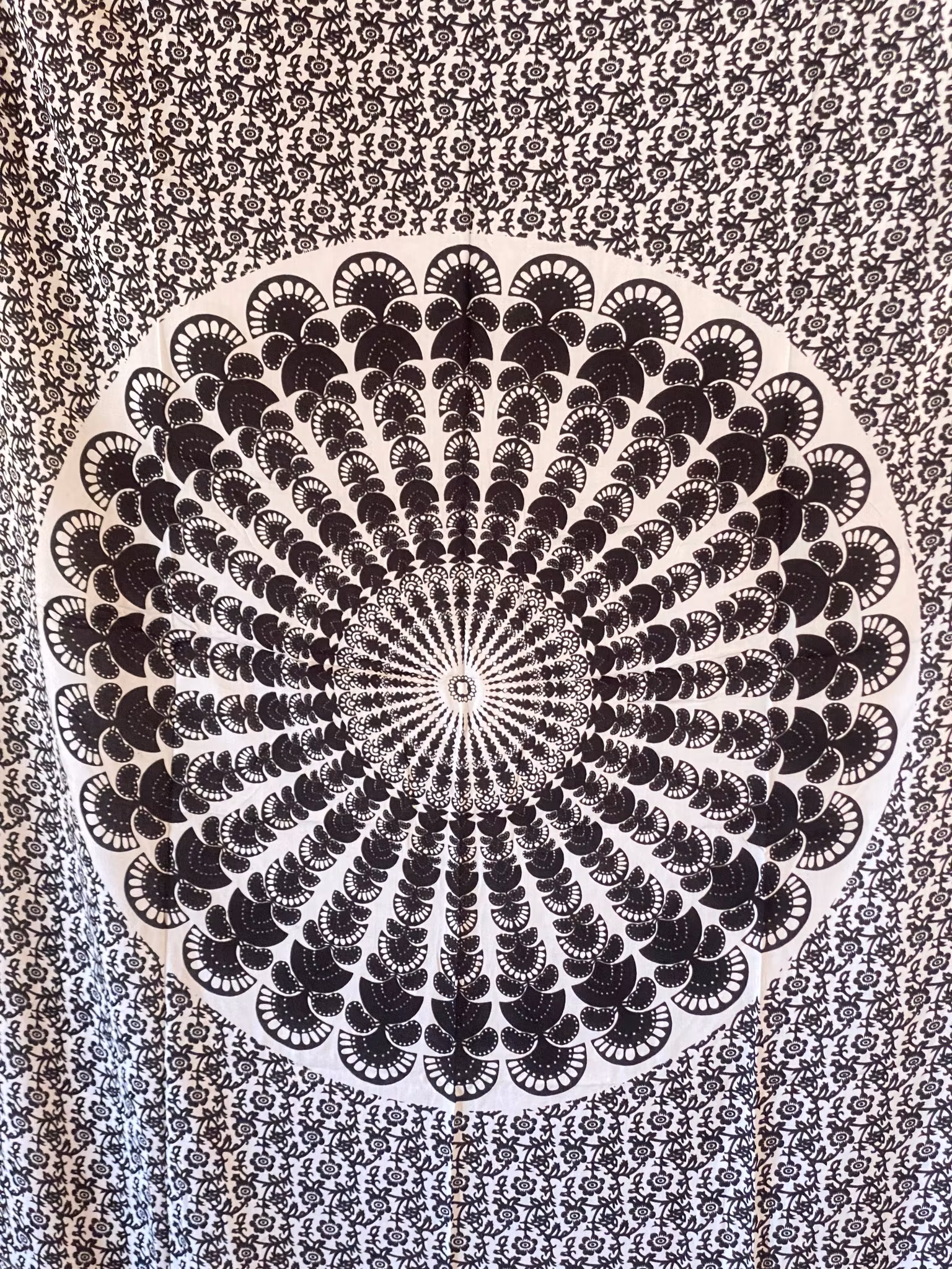 Sarong mandala svart/vit