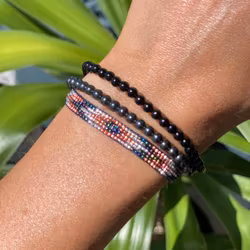 Armband miyuki pärlor gammelrosa/grönblå/vit