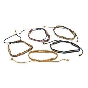 Armband miyuki pärlor brun/orange/guld