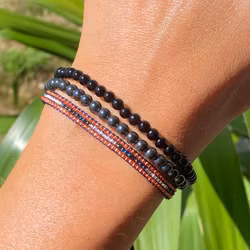 Armband miyuki pärlor gammelrosa/blå/vit