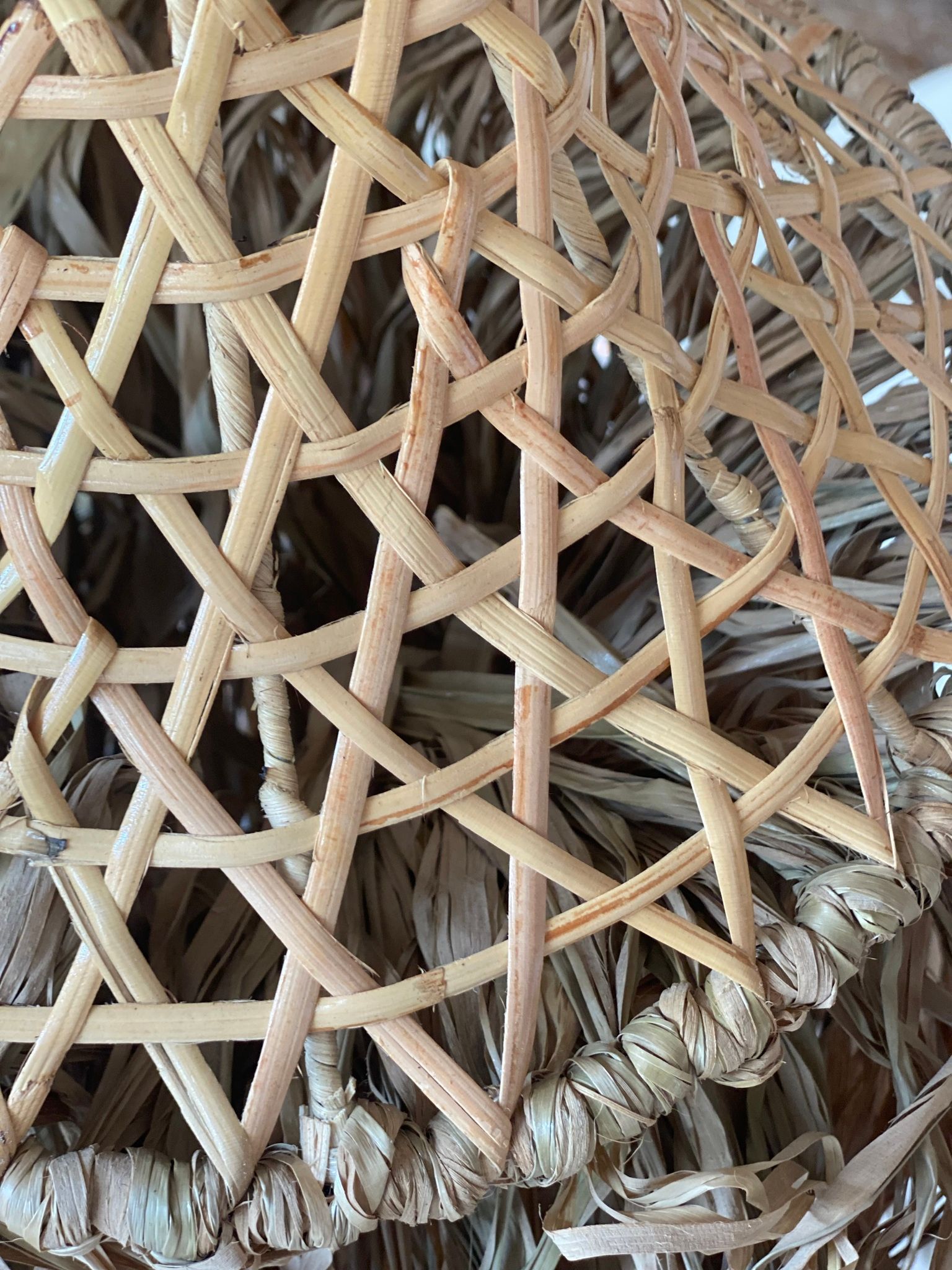 Lampskärm rotting och raffia liten