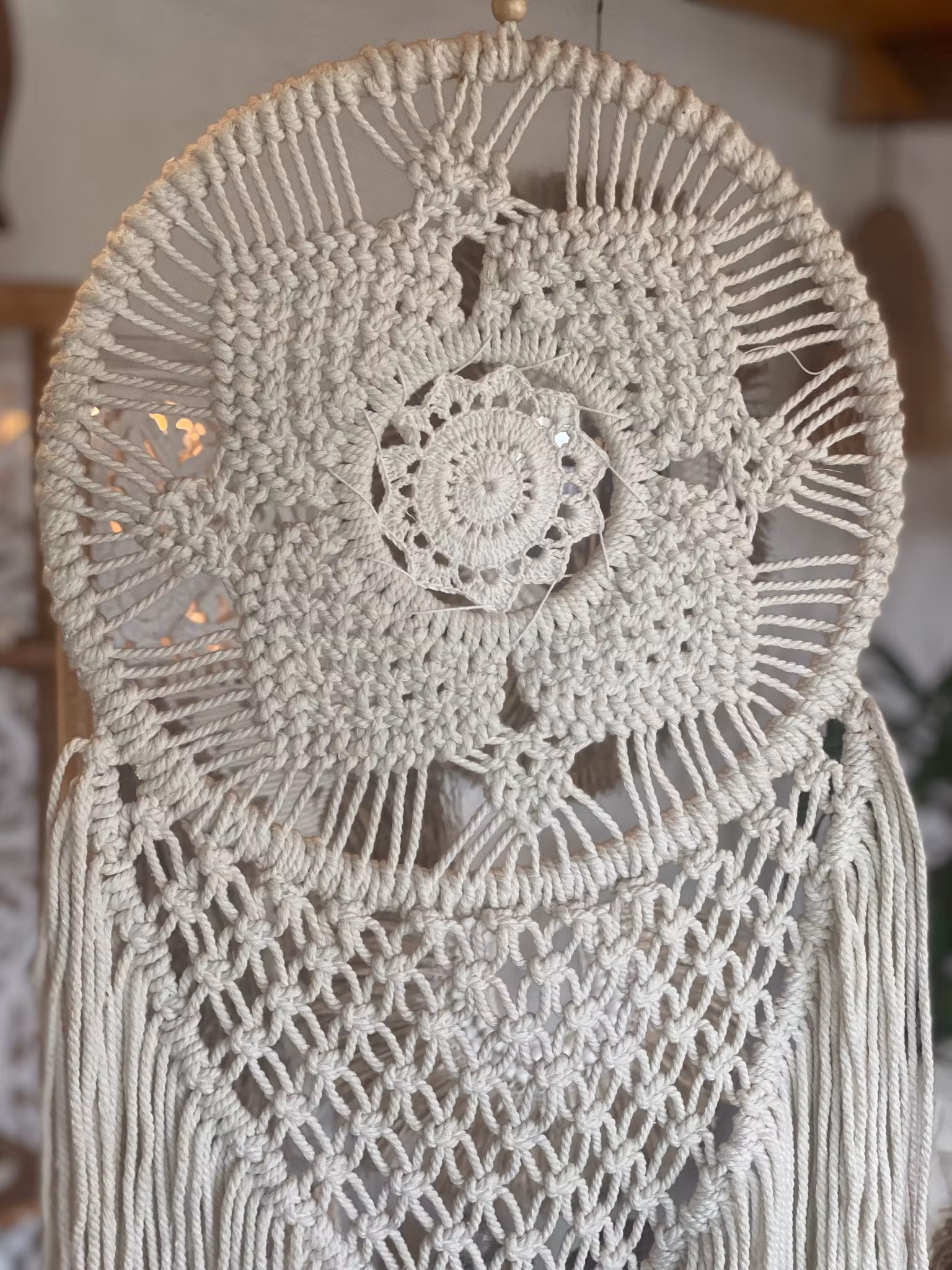 Liten, virkad drömfångare / deco