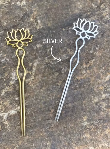 Hårnål silver lotus