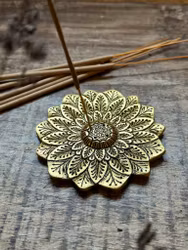 Lotus rökelsehållare fat guld