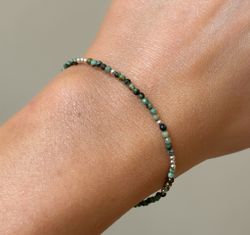 Armband med pärlor av afrikansk turkos och silver 925