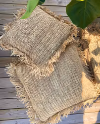Kuddfodral raffia 50x50cm