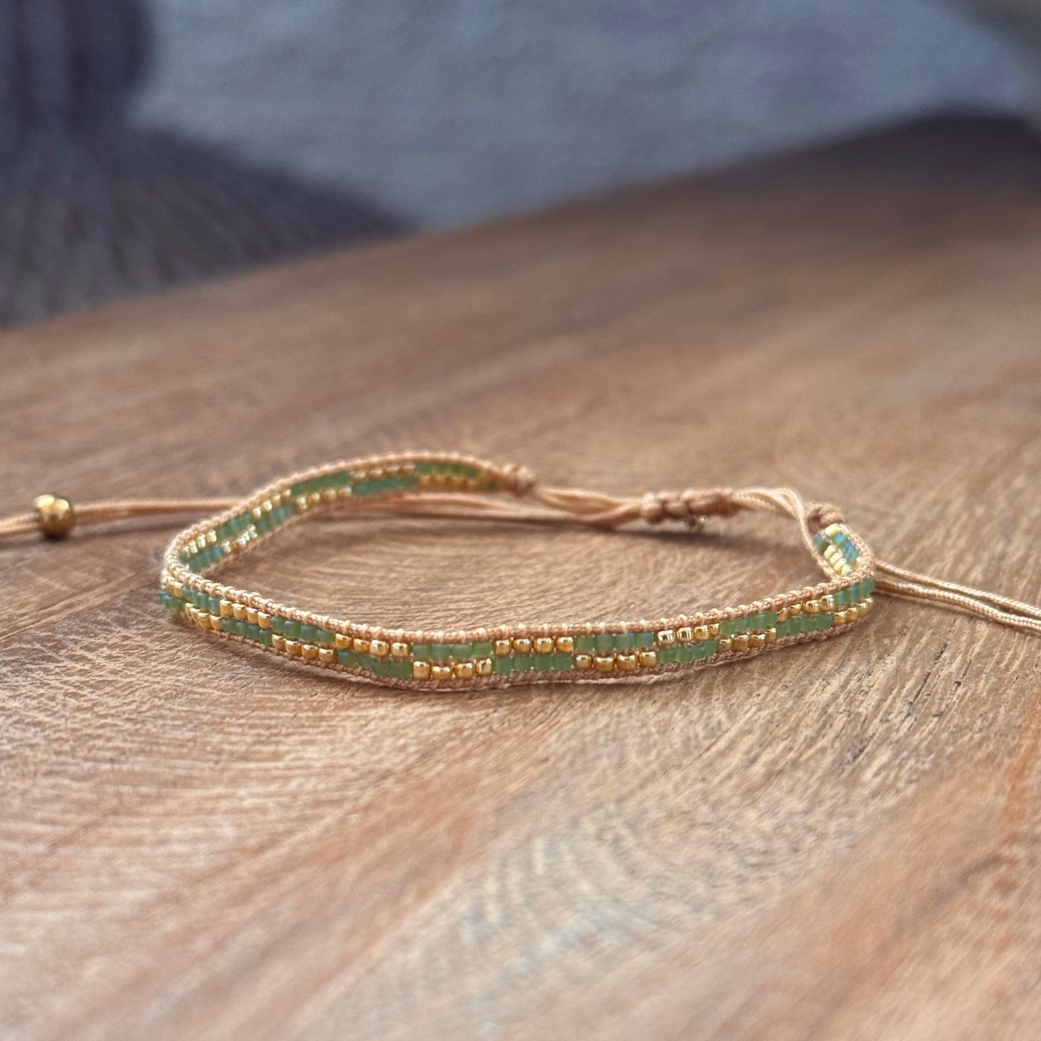 Armband guld/grön