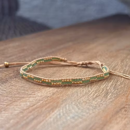 Armband guld/grön