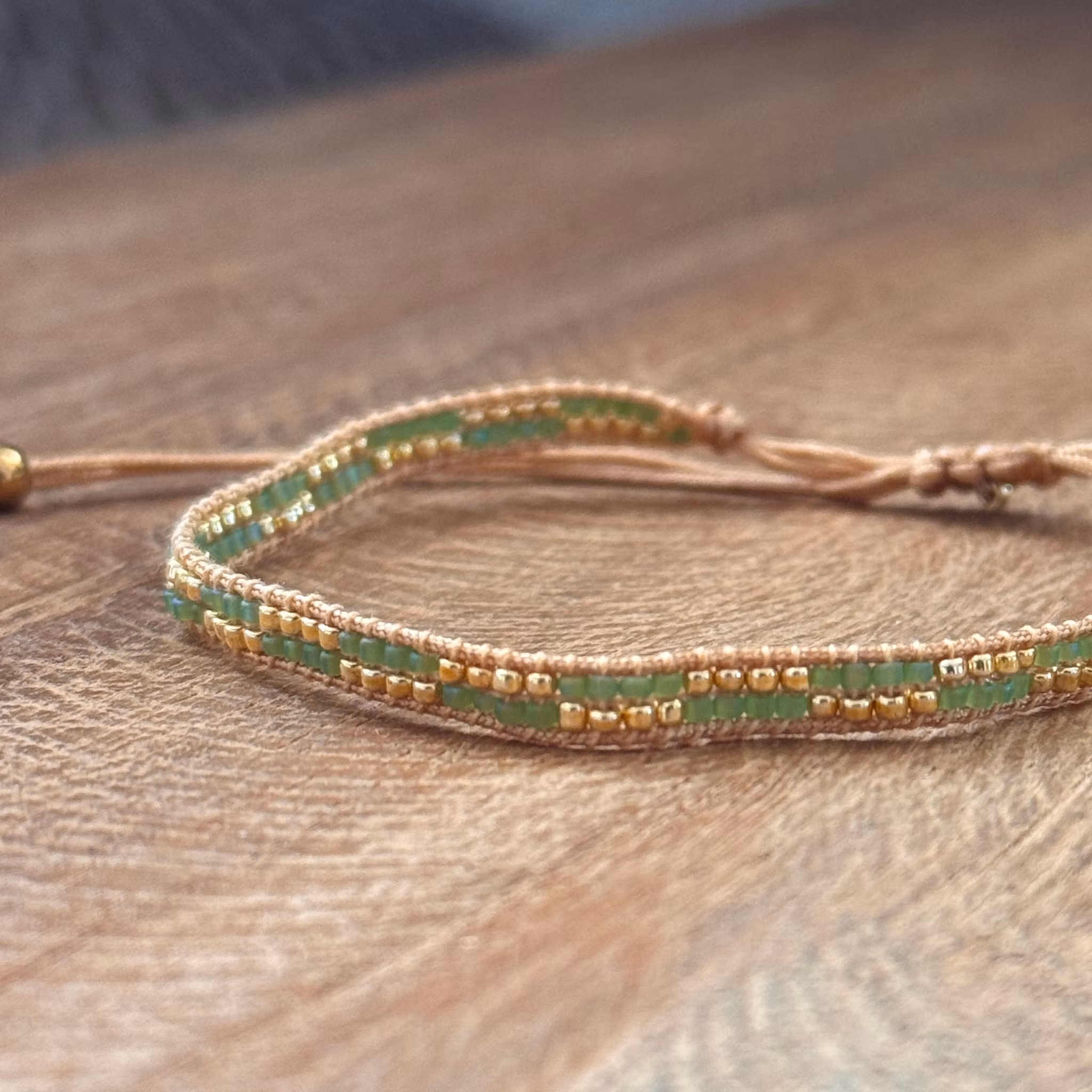 Armband guld/grön