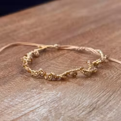 Armband blomma guld/ljusbrun