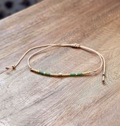 Armband guld/grön