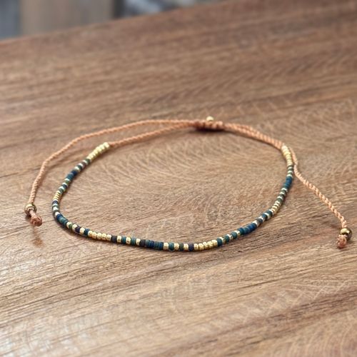 Armband guld/havsblå