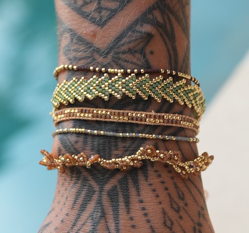 Armband guld/burgundy