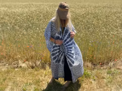 Mandala kaftan vit/svart