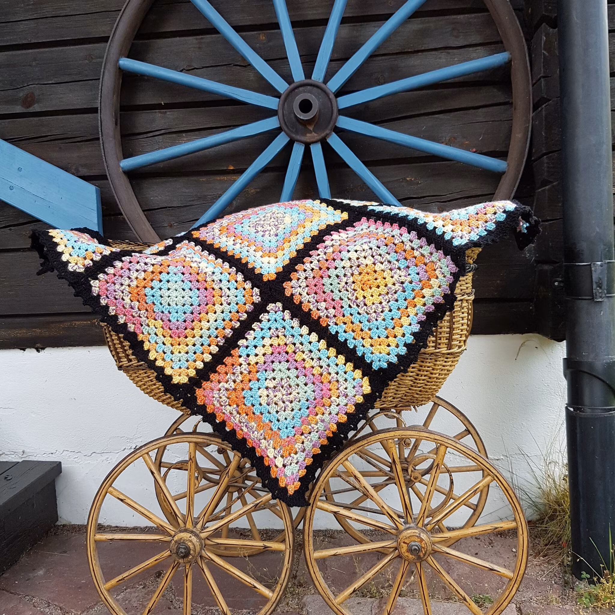 Barnfilt av Mormorsrutor