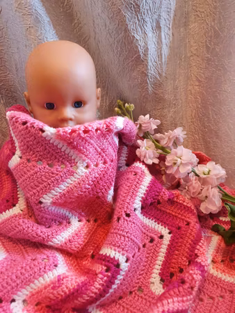 Ljuvlig rosa babyfilt