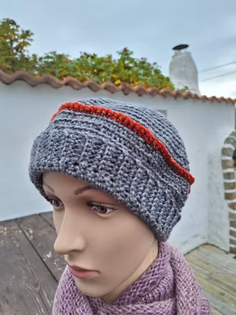 Unik virkad basker / mössa