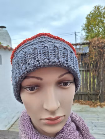 Unik virkad basker / mössa