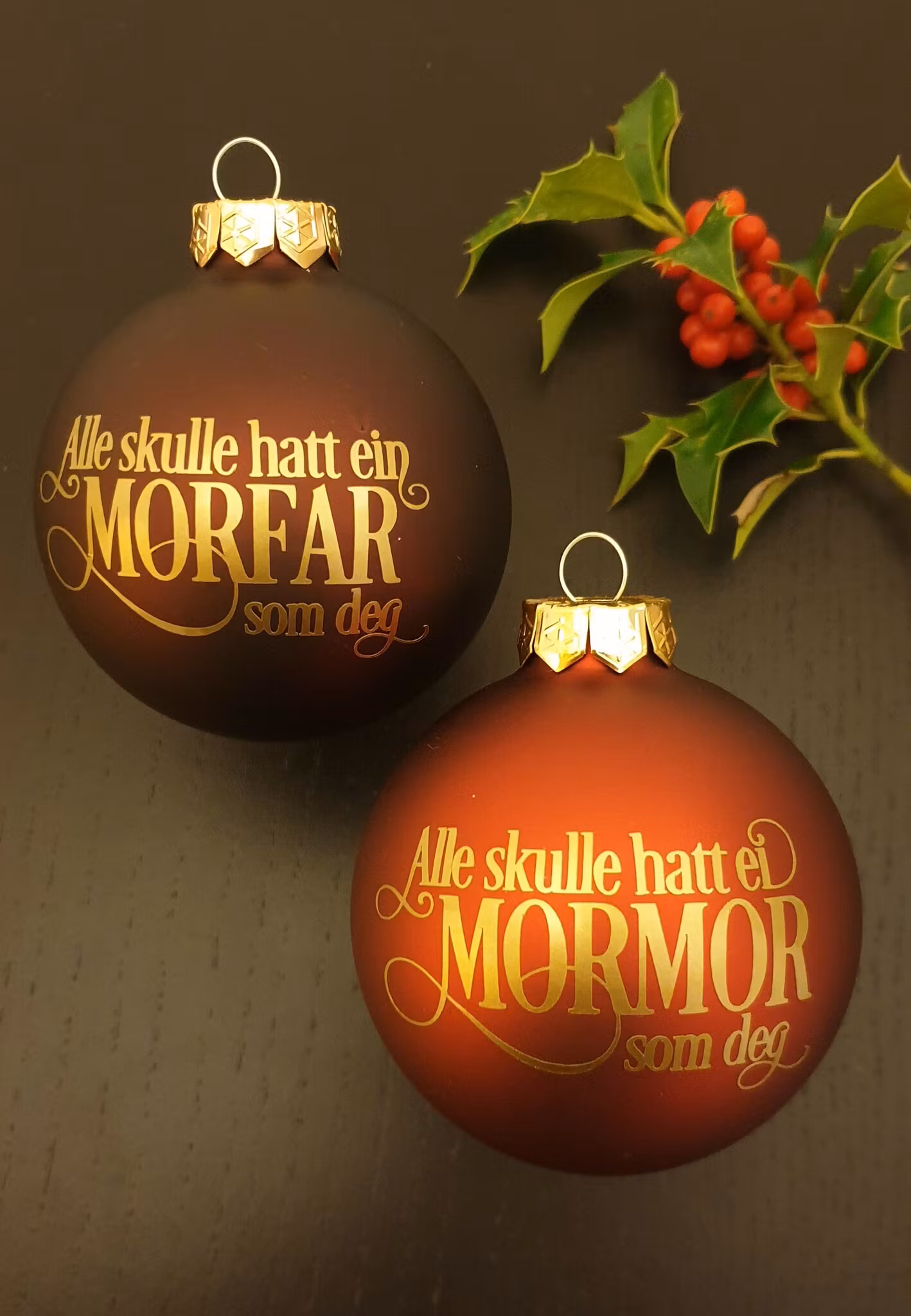 Julekule med morfar design