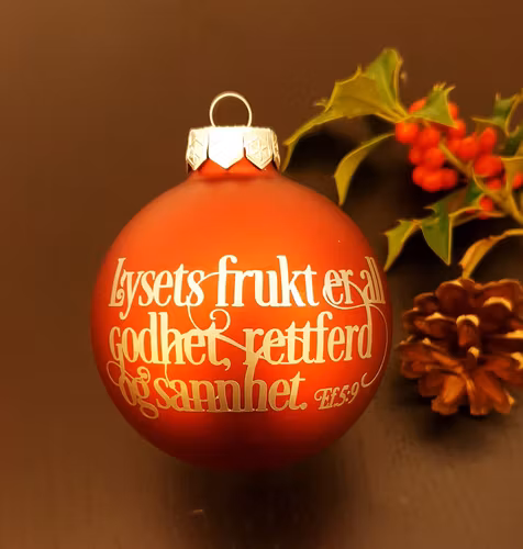 Julekule med bibelvers