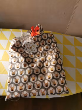 Julklappspåse i tyg