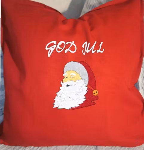 Kuddfodral med "God Jul"