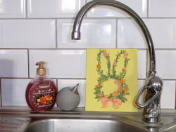 Påskblommor - Disktrasa 21X17cm svampduk