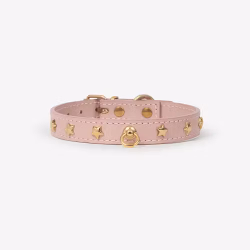 Brannis Pets halsband för mini och toyraser. Rosa med stjärnor