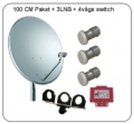 1,0m Parabol pkt 3 Lnb switch