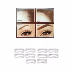 Xin Son mörkbrun ögonbrynskit, skugga, borste och 10 mallar