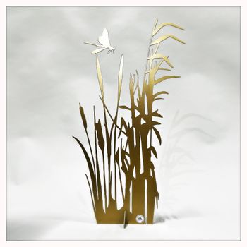 Reed with mayfly
