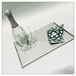 Bricka i rostfri plåt - Stay home & Enjoy