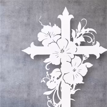 Cross with flowers