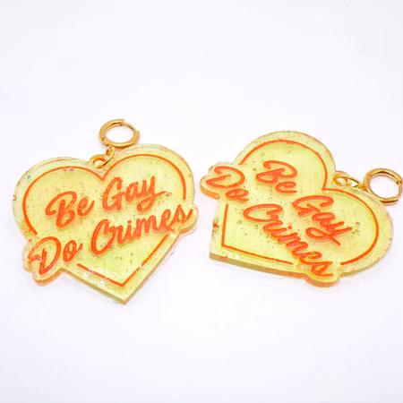 BE GAY DO CRIMES vårgrön/orange
