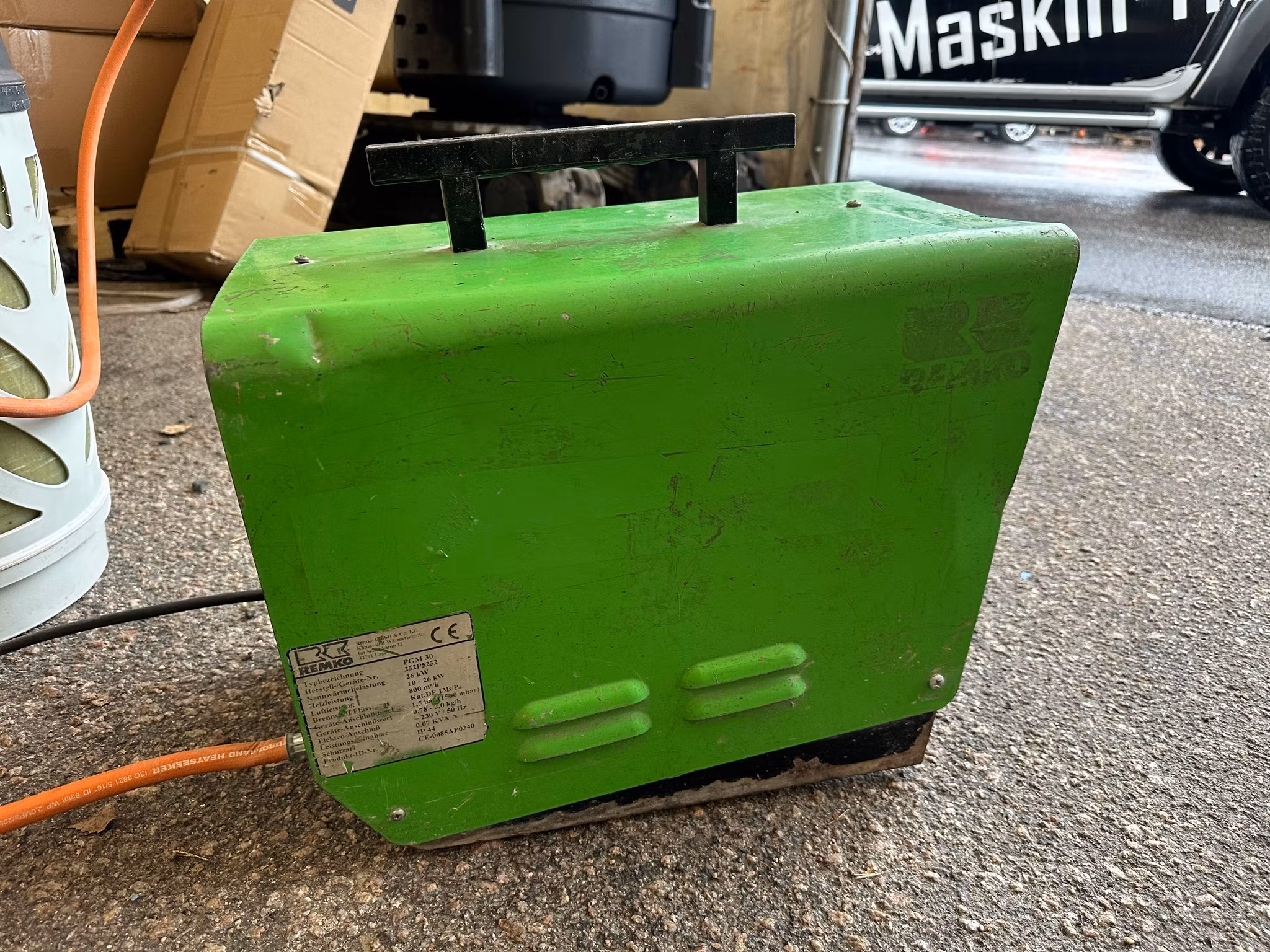 Gasolvärmare Remko PGM 30 10-26kW med termostat