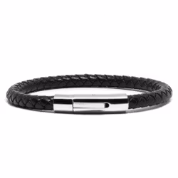 Black Leather Silver