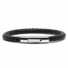 Black Leather Silver