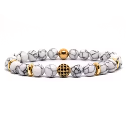 Armband Gold Marble 8mm
