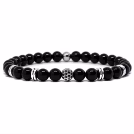 Stenarmband Black Onyx 6mm