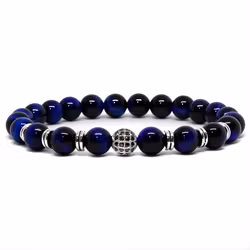 Stenarmband Blue Tiger 8mm