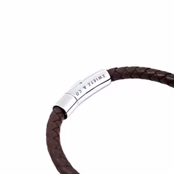 Läderarmband Brown Leather Silver