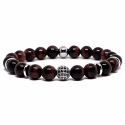 Stenarmband Red Tiger 8mm