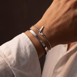 Silver Square Chain Steel Bracelet 1.8mm