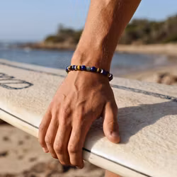 Stenarmband Blue Tiger 6mm