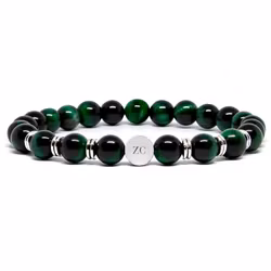 Stenarmband Green Tiger 8mm