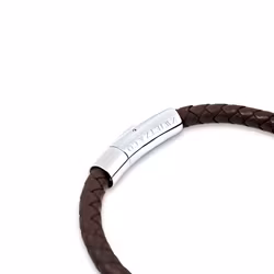 Läderarmband Brown Leather Silver
