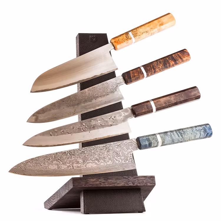 Leather and oak Knifestand